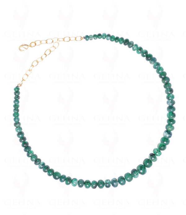 Emerald Gemstone Round Cabochon Bead Necklace NP-1278