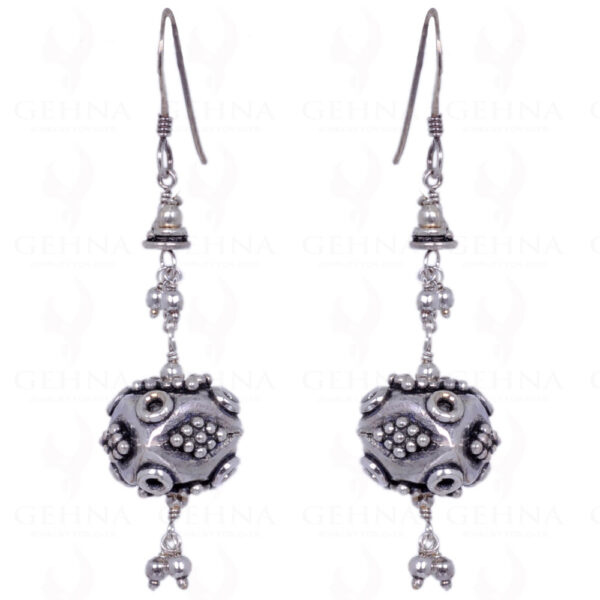 Oxidised Silver Ball Earrings Made In .925 Solid Silver ES-1279
