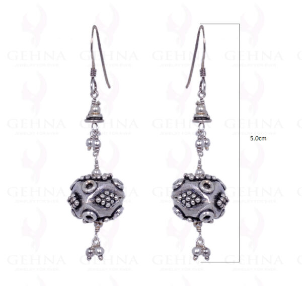Oxidised Silver Ball Earrings Made In .925 Solid Silver ES-1279