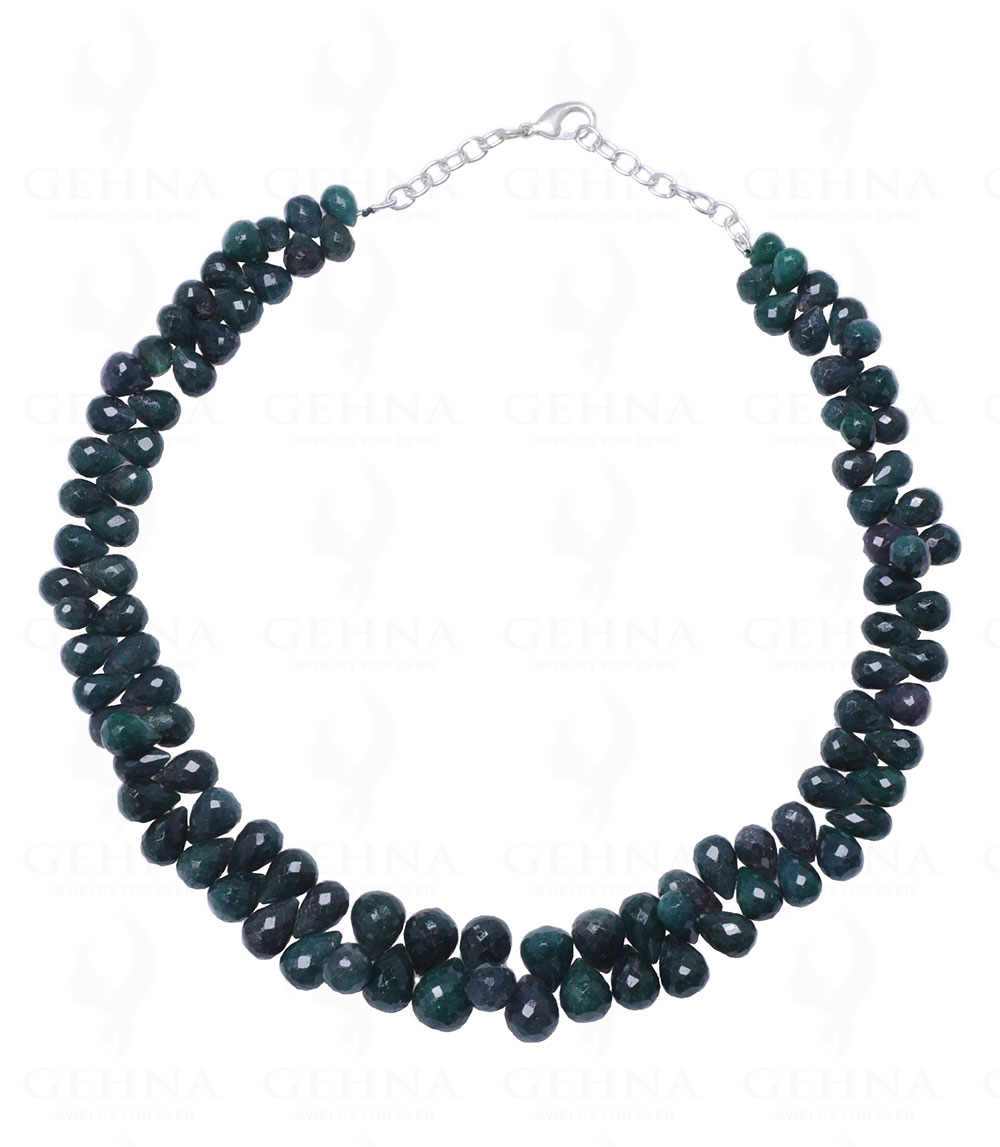 Emerald Gemstone Faceted Drop Shaped Necklace NP-1280