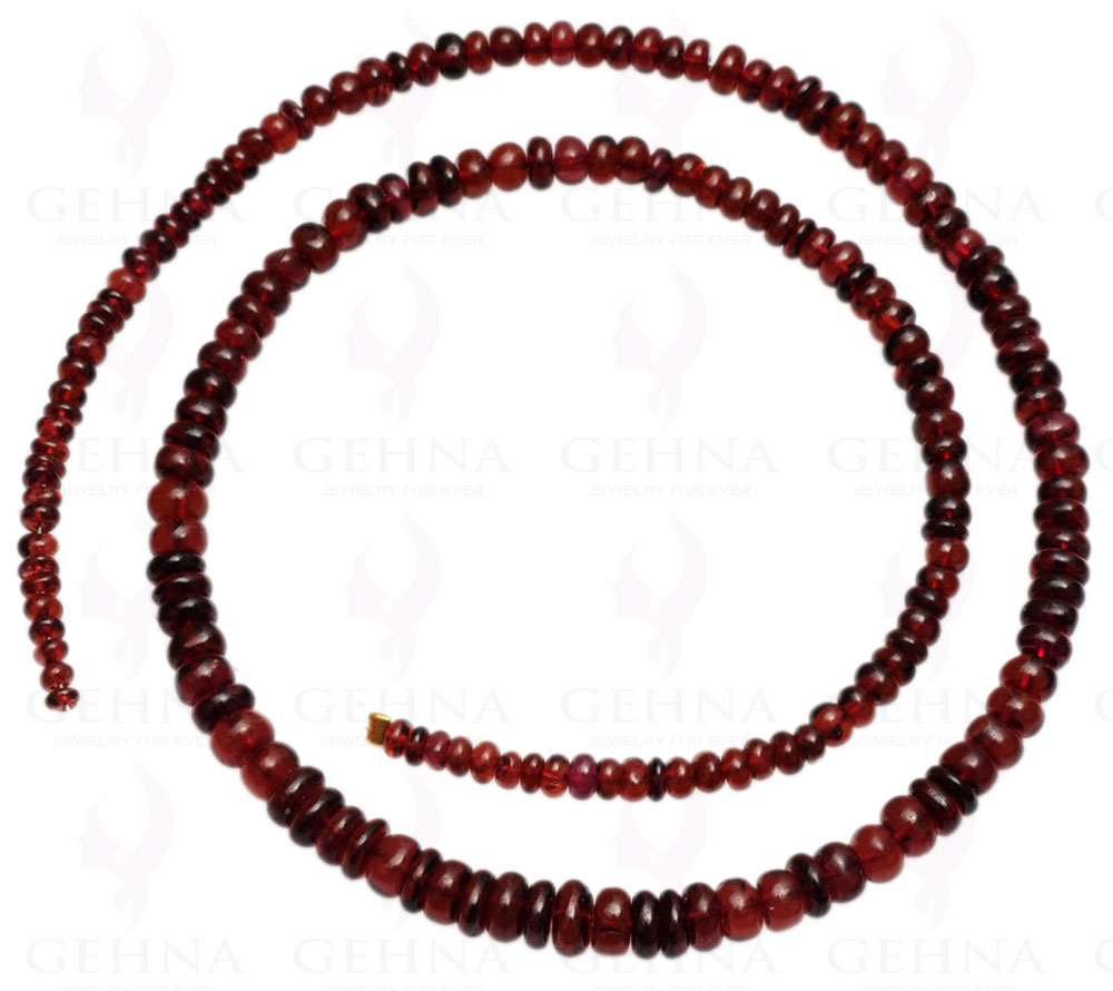 Red Garnet Gemstone Round Cabochon Bead Strand Necklace NS-1280