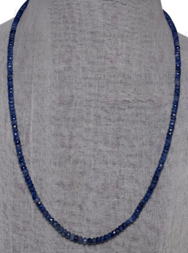 Blue Sapphire Gemstone Studded Faceted Bead Necklace NP-1281