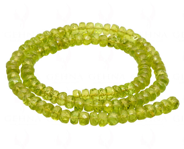 Peridot Gemstone Round Shaped Faceted Bead Strand Necklace NS-1281