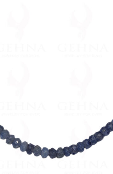 Blue Sapphire Gemstone Studded Faceted Bead Necklace NP-1281