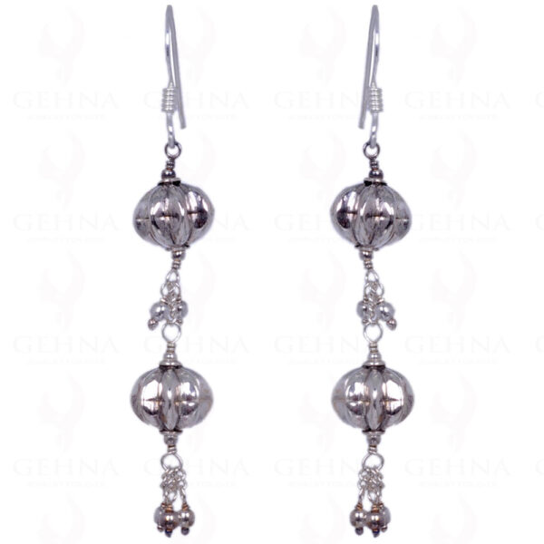 Melon Shape Silver Bead Earrings Made In .925 Solid Silver ES-1282