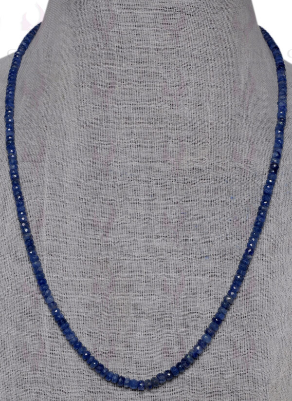 Blue Sapphire Gemstone Studded Faceted Bead Necklace NP-1283