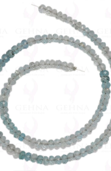 4 MM Aquamarine Gemstone Round Faceted Bead Strand Necklace NS-1283