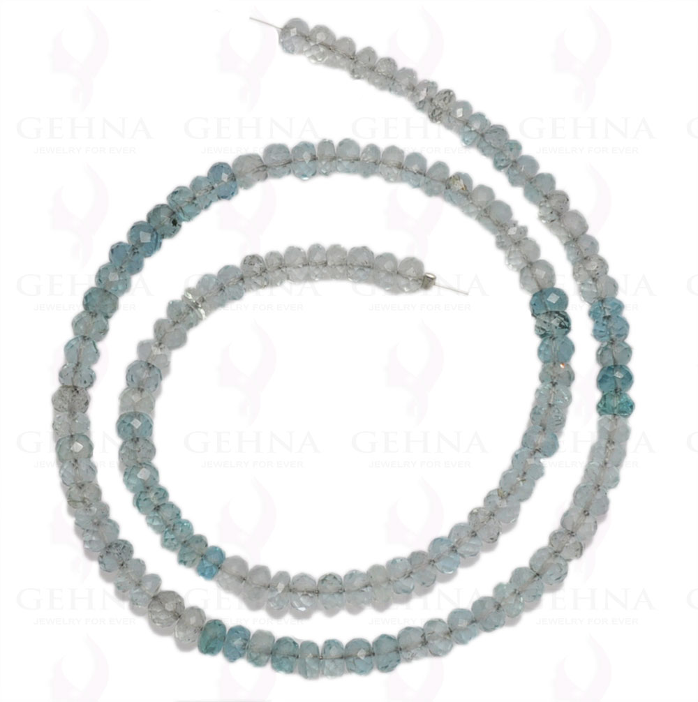 4 MM Aquamarine Gemstone Round Faceted Bead Strand Necklace NS-1283