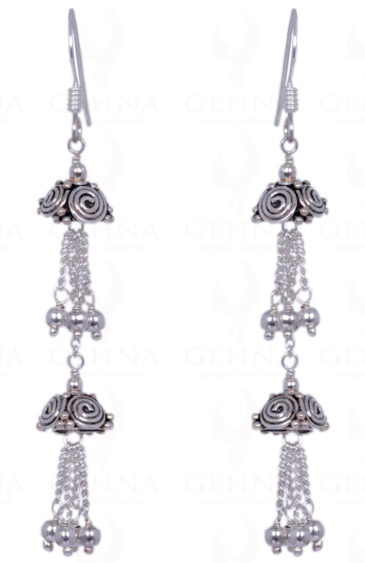 Umbrella Style Silver Earrings Made In .925 Solid Silver ES-1284