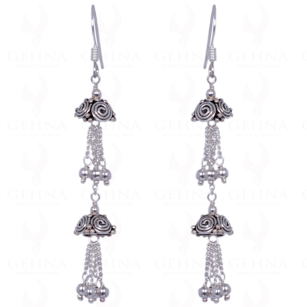 Umbrella Style Silver Earrings Made In .925 Solid Silver ES-1284