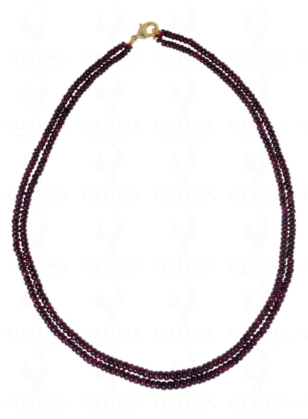 Ruby Gemstone Plan Bead Necklace NP-1284