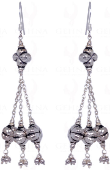 Silver Bali Bead Earrings Made In .925 Solid Silver ES-1285