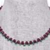 Ruby & Emerald Gemstone Studded Faceted Bead Necklace NP-1285