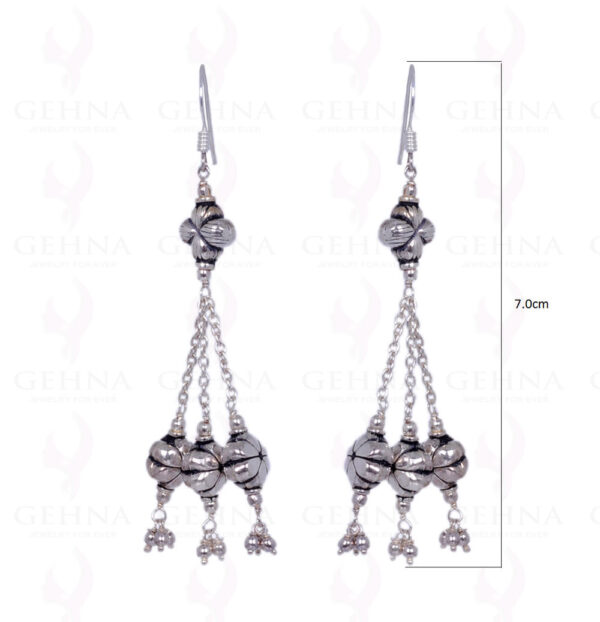 Silver Bali Bead Earrings Made In .925 Solid Silver ES-1285