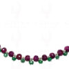 Ruby & Emerald Gemstone Studded Faceted Bead Necklace NP-1285