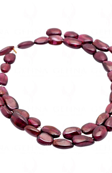 Red Garnet Gemstone Oval Shaped Cabochon Bead Strand Necklace NS-1286