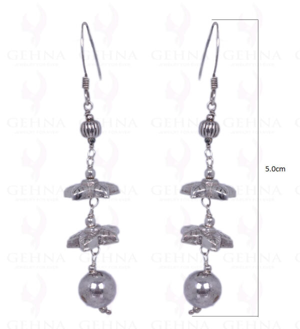 Silver Seamless Beads Earrings Made In .925 Solid Silver ES-1286
