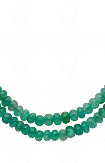 2 Rows Of Emerald Gemstone Round Bead Necklace NP-1286