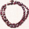Red Garnet Gemstone Oval Shaped Cabochon Bead Strand Necklace NS-1286
