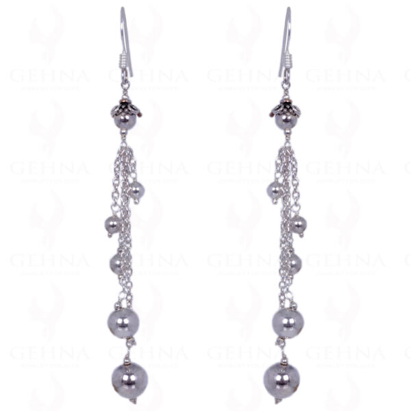 Round Ball Shape Silver Bead Earrings Made In .925 Solid Silver ES-1287
