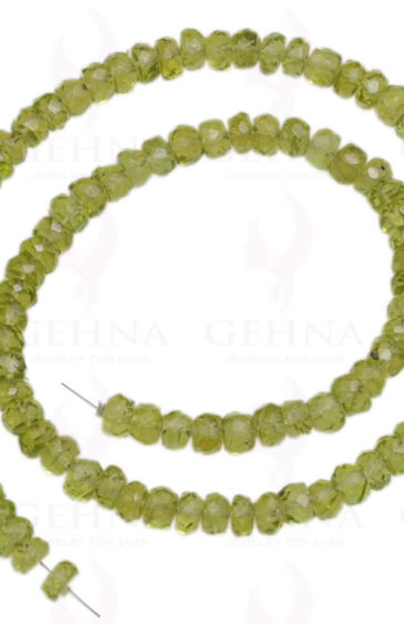 5 MM Peridot Gemstone Round Faceted Bead Strand Necklace NS-1287