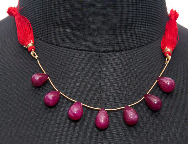 7 Loose Pieces Of Ruby Gemstone Drop Shaped Necklace NP-1288