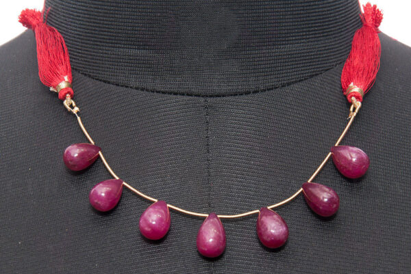 7 Loose Pieces Of Ruby Gemstone Drop Shaped Necklace NP-1288