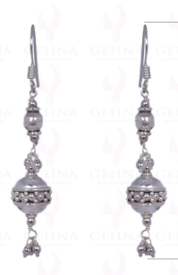 Silver Bali Beads Earrings Made In .925 Sterling Silver ES-1289