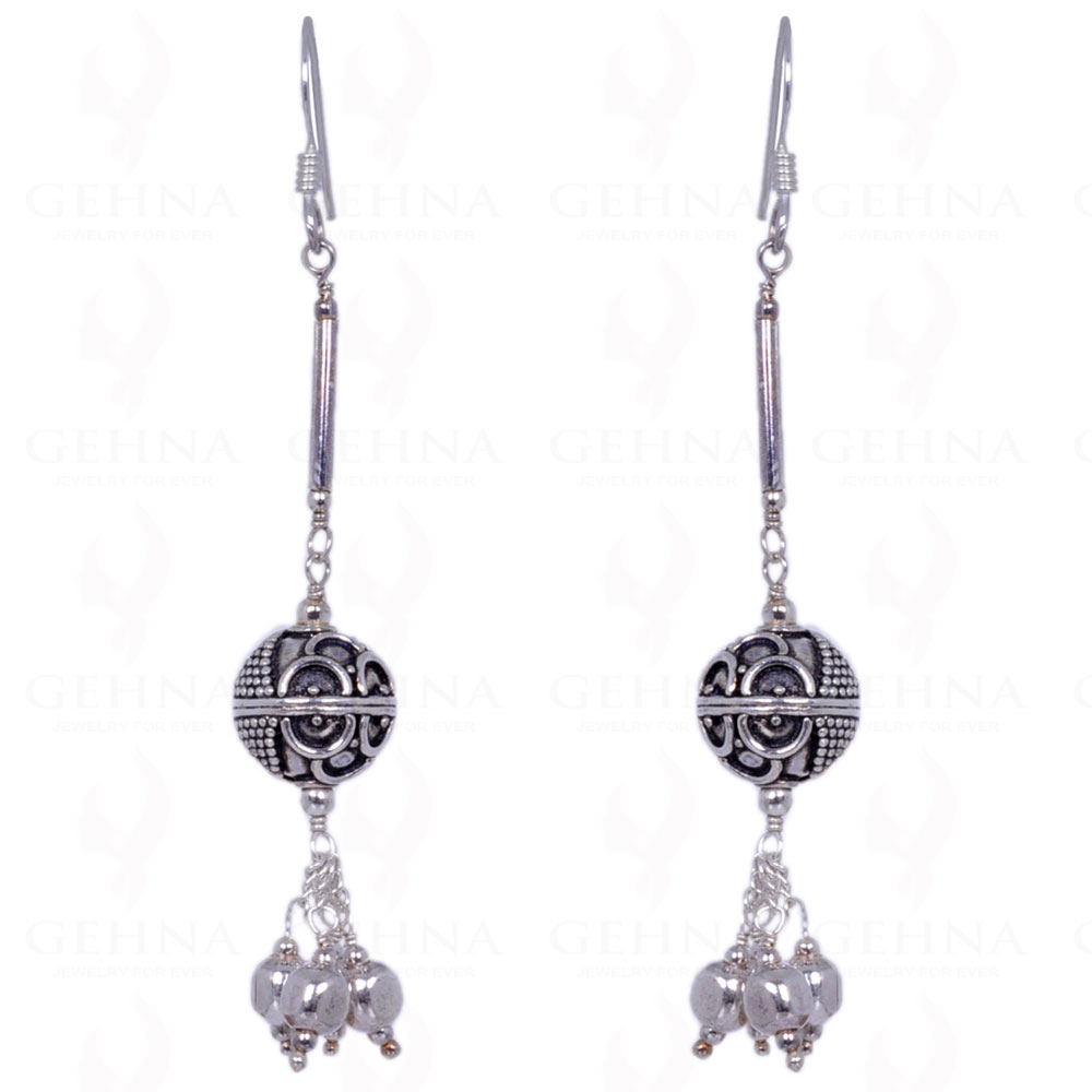 Silver Bali Beads Earrings Made With .925 Solid Silver ES-1290