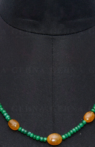 Emerald & Yellow Sapphire Gemstone Bead Necklace NP-1290