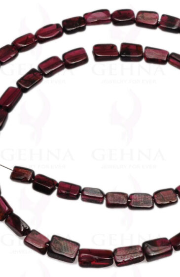 Red Garnet Gemstone Square Shaped Bead Strand Necklace NS-1290