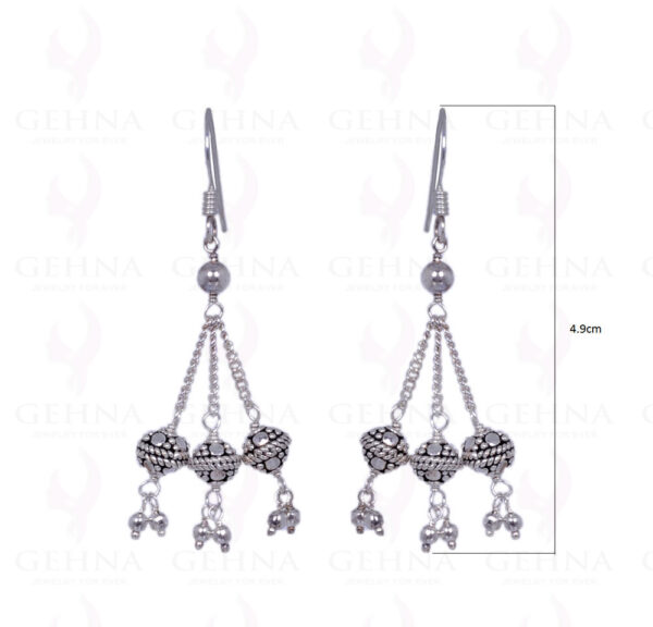 Silver Bali Beads Earrings Made In .925 Solid Silver ES-1291