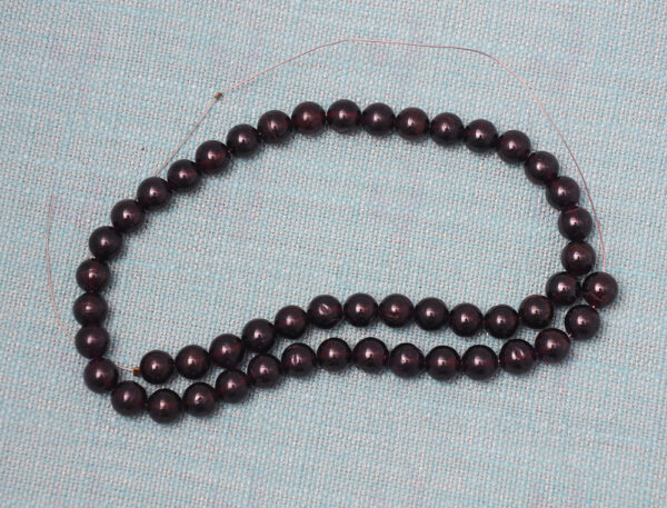 Red Garnet Gemstone Round Cabochon Bead Strand Necklace NS-1291