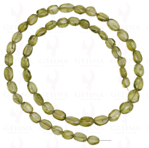 Peridot Gemstone Oval Shaped Bead Strand Necklace NS-1292