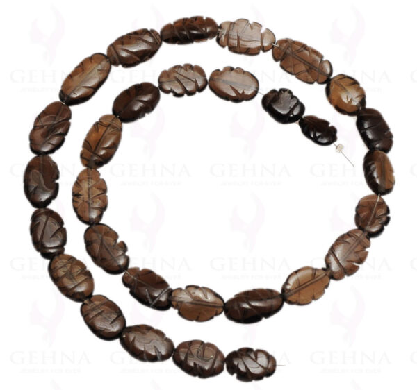 Smoky Topaz Oval Shaped Bead Strand Necklace NS-1293