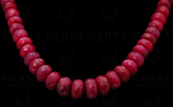 Ruby Precious Gemstone Faceted Far Bead Necklace NP-1293