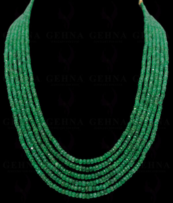 5 Rows Of Emerald Gemstone Faceted Bead Necklace NP-1295