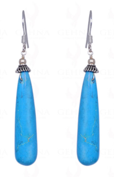 Turquoise Gemstone Drops Earrings Made In .925 Sterling Silver ES-1296