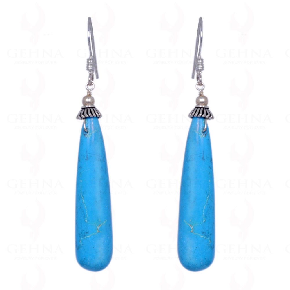 Turquoise Gemstone Drops Earrings Made In .925 Sterling Silver ES-1296