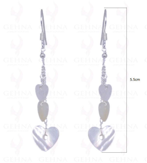 Heart Shape Mother Of Pearl Earrings Made In .925 Sterling Silver ES-1298