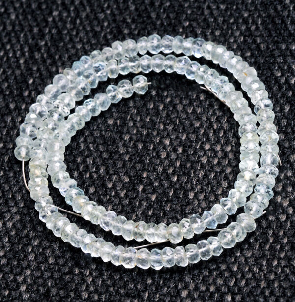 4 MM Aquamarine Gemstone Round Faceted Bead Strand Necklace NS-1298