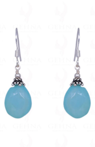 Blue Chalcedony Gemstone Earrings Made In .925 Solid Silver ES-1300