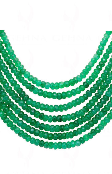 7 Rows Natural Emerald Gemstone Faceted Bead Necklace NP-1302