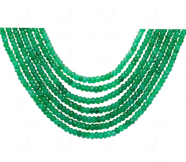 7 Rows Natural Emerald Gemstone Faceted Bead Necklace NP-1302