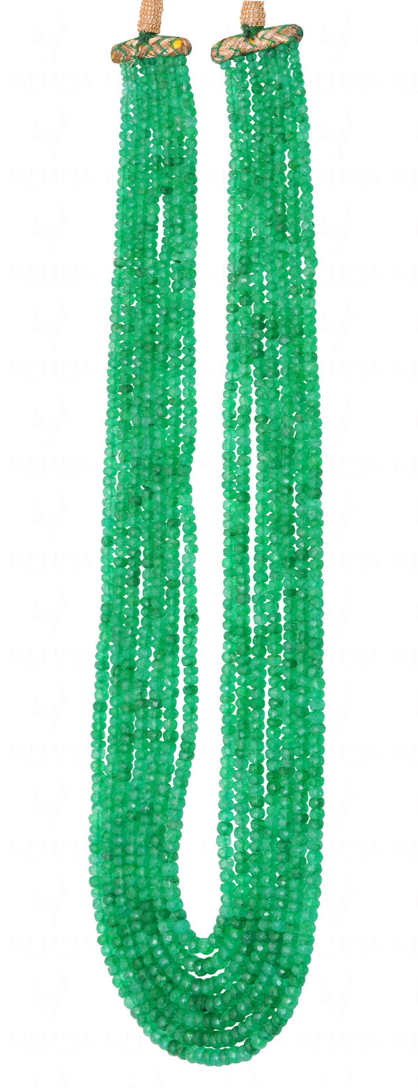 7 Rows Natural Emerald Gemstone Faceted Bead Necklace NP-1302