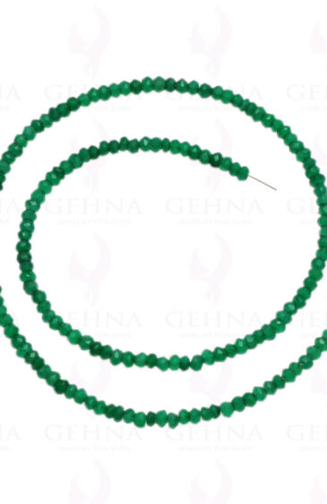 3 MM Green Jade Gemstone Round Faceted Bead String Necklace NS-1303