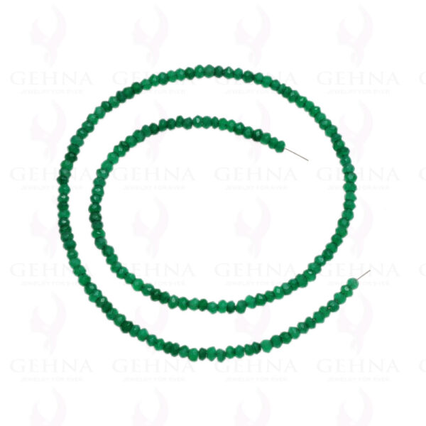 3 MM Green Jade Gemstone Round Faceted Bead String Necklace NS-1303