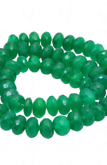 9 MM Green Jade Gemstone Round Faceted Bead Strand Necklace NS-1304