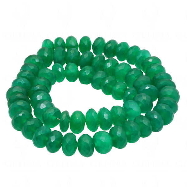 9 MM Green Jade Gemstone Round Faceted Bead Strand Necklace NS-1304