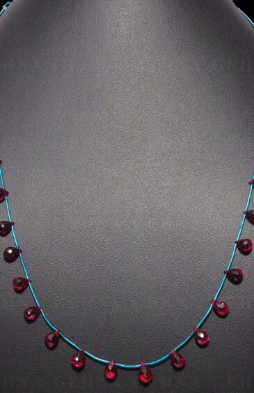 Ruby Gemstone Faceted Drops Necklace NP-1305